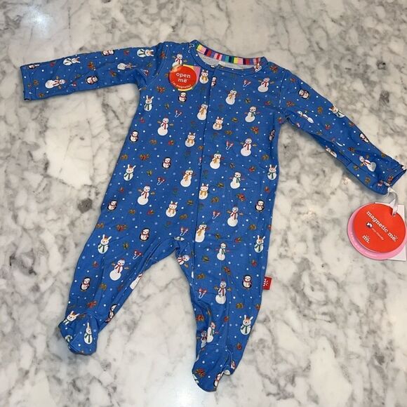 Magnetic Me Other - NWT MAGNETIC ME SNOWMAN MODAL FOOTIE